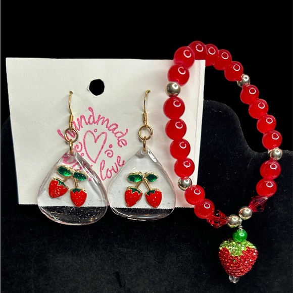 Jewelry - Red Strawberry Jewelry Set